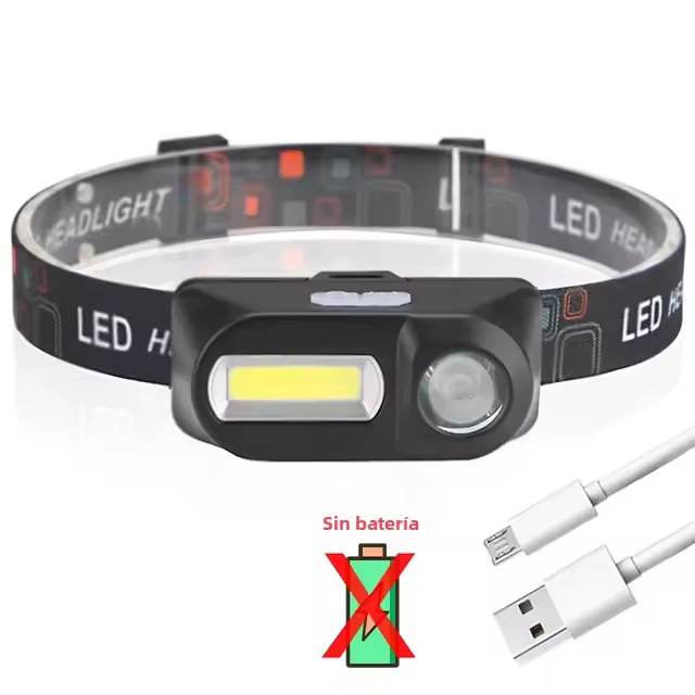 Linterna Frontal LED Mini Portátil XPE+COB Recargable USB Con Batería 18650 Para Camping Pesca Al Aire Libre Luz De Mano - 1