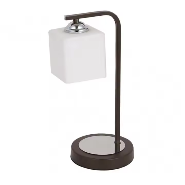 Lámpara de Mesa FABRILAMP Elbrus 1xe27 Wengue/Cromo 35x18x14 Cm - 1