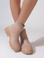 Botas De Tobillo Para Mujer Ligero Casual Moda Navidad Invierno Botas De Prensa Gruesa Suela Antideslizante Transpirable Talla Real - details 2