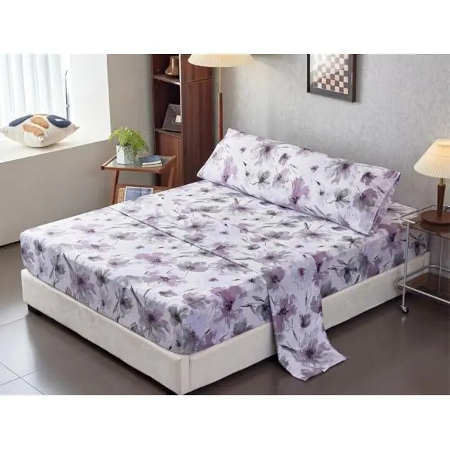 juego de sabanas estampada (3 piezas): sábana encimera + sábana ajustable + 1 fundas de almohadade no hace bolitas - 1