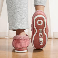 Zapatillas De Casa Para Mujer Invierno Antideslizantes Algodón Cálidas Plush Para Parejas Zapatos Internos Transpirables Talla Verdadera - details 39