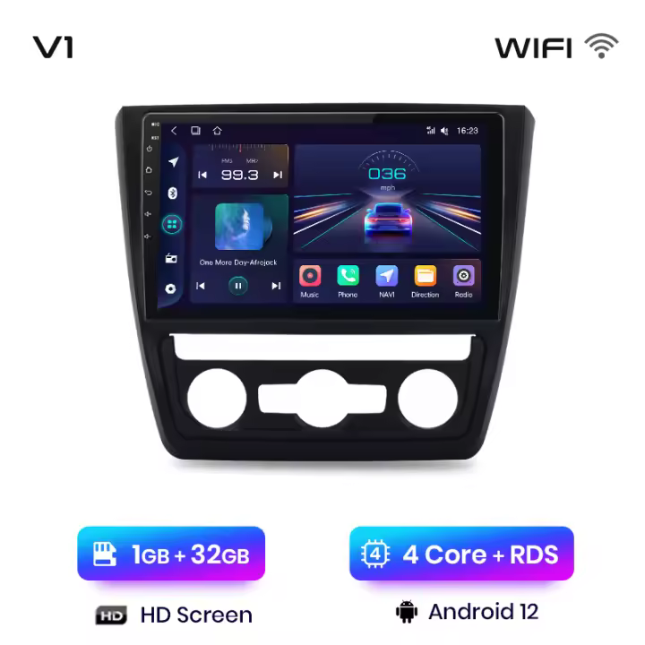 Junsun Android 13 inalámbrico CarPlay Android Auto Radio Para Skoda 2009 2010 2011 2012 2013 2014  coche Multimedia navegación GPS autorradio - 1