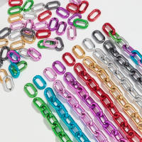 20pcs Cuentas De Acrylico Metálico Para Hacer Pulseras Collares Y Aretes Colorido Ovalado 21x28mm Accesorios De Joyería DIY - details 15