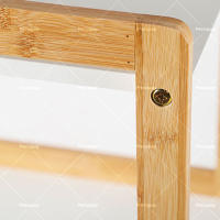 Estante de almacenamiento de pie de dos capas para mesita de noche, armario de madera maciza para sala de estar y hogar - details 3