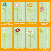 Bloques De Construcción De Bouquet De Flores Eterna Rosa Y Girasol Modelo De Planta Con Vaso Juguete DIY Para Niños Regalos Creativos Decoraciones De Escritorio - details 21