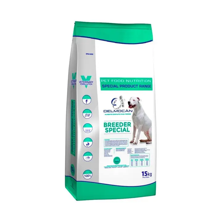 Pienso para perros DELMOCAN BREEDER SPECIAL, 15 Kg. alta digestibilidad y proteínas de buey y pollo para todas las razas y tamaños - 1