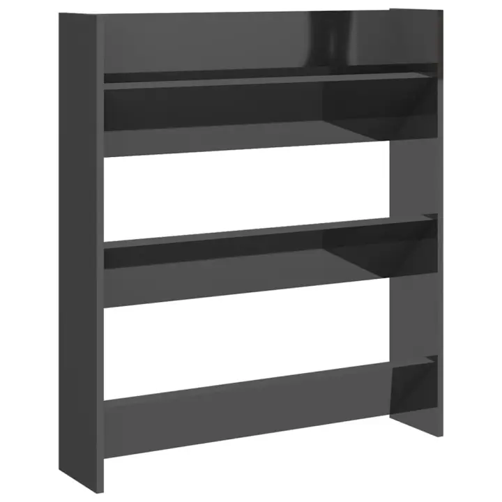 Zapatero de Madera contrachapada gris Brillo 80x18x90 cm - 1