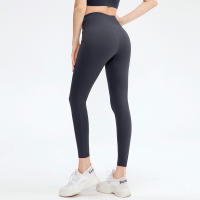 Pantalones de Yoga para mujer, mallas de entrenamiento para Fitness de colores sólidos de cintura alta, entrenamiento de gimnasia, ropa deportiva de secado rápido, mallas para correr y Yoga - details 3