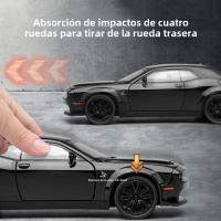 Coche De Juguete a Escala 1:22 Challenger SRT Hellcat Demon Eyes Con Luz Y Sonido Carro De Accionamiento Por Retroceso Aleación De Metal Para Niños - details 5
