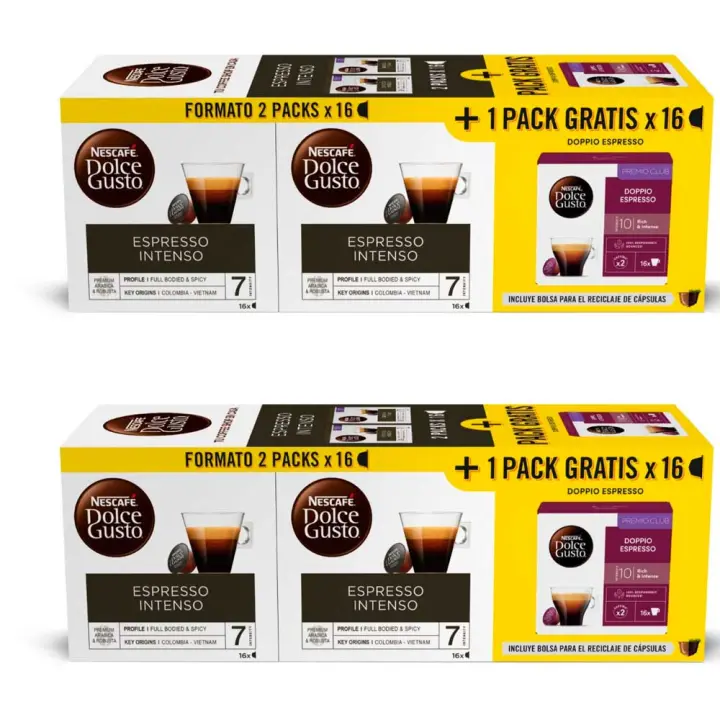 4 cajas de Espresso Intenso mas 2 cajas de doppio de regalo Dolce Gusto - 1
