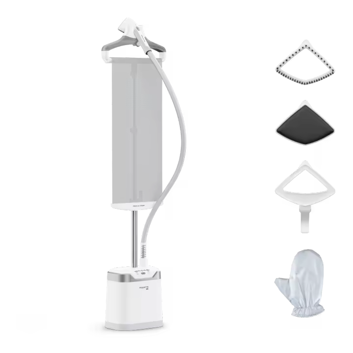 Rowenta Pro Style Care, cepillo de vapor, vapor potente de hasta 42 g/min, resultados óptimos, refresca y desinfecta, ideal para todos los tejidos, sistema vertical Press & Steam, ahorra tiempo, IS8470D1 - 1