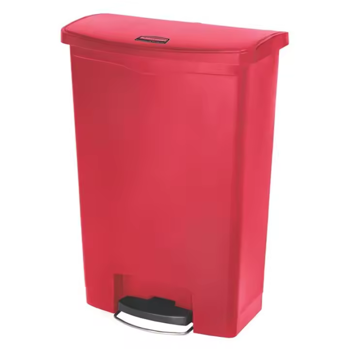 Rubbermaid Slim Jim® de pedal frontal de resina 90 l rojo - 1