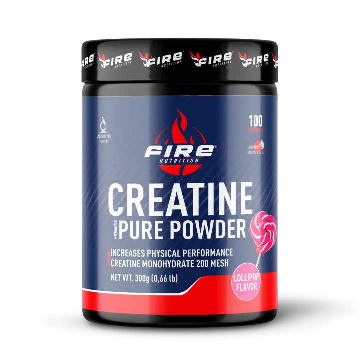 Fire Nutrition - Creatina Pure Powder 200 MESH - 300 Gr - 100% Creatina Monohidrato - Micronizada - Sabor Neutro o Sabor Lollipop - 1