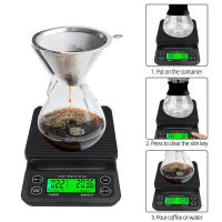 Báscula De Cocina Digital Electrónica Portátil Con Timer De Precisión Alta Para Café Y Sopas LCD Escala De Derrame 5kg 0.1g - details 0