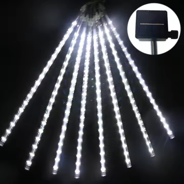 Luces De Hidraulicidad Solar LED Para Decoración De Fiestas Navideñas Y Bodas Al Aire Libre Cadena De Luces De Meteorito Showers Guirnalda De Farolillos Para Exterior - 1