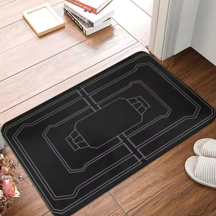 Alfombra De Entrada Absorbente Y Antideslizante Frost Trap Para Cocina Baño Sala De Estar Alfombrilla De Piso Con Diseño Geométrico Para Adultos - 1