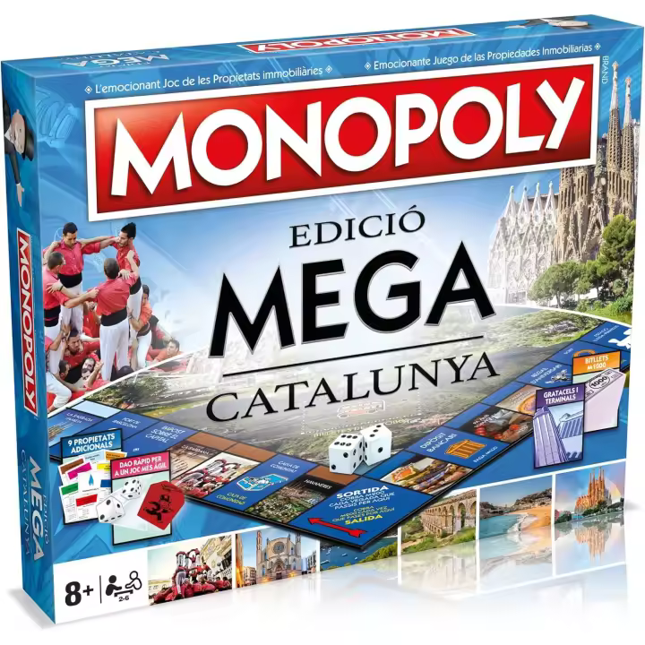 MONOPOLY MEGA Juegos de Mesa - Edición Cataluña: 2-6 Jugadores, Juegos Infantiles y para Adultos, Perfecto Regalo, Ideal para Noches de Juegos, Desde 8+ Años - 1