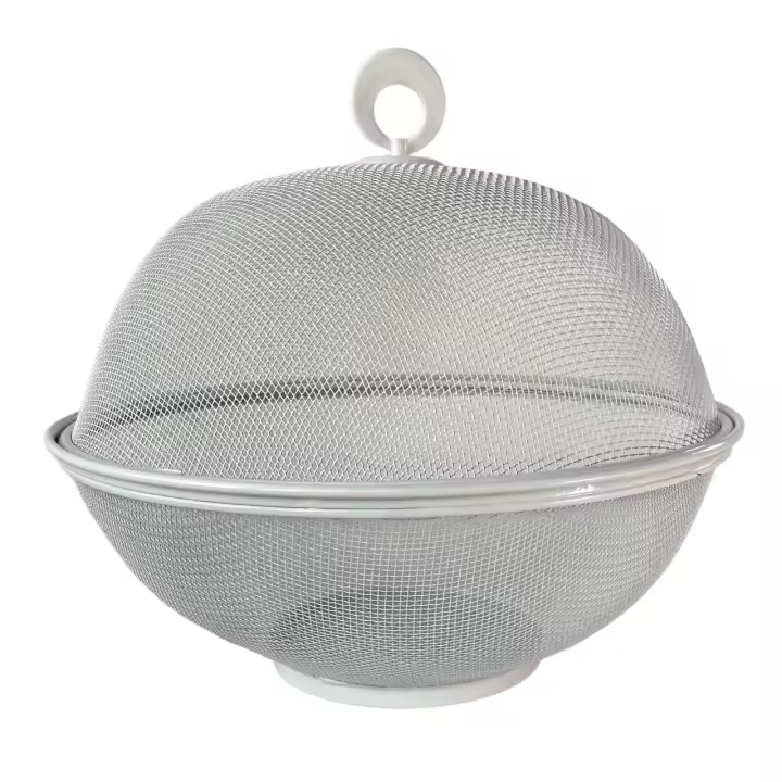 Frutero de Mesa Rejilla con Tapa Metal Redondo Para Conservar Frutas Frescas 28,5x22 cm - 1