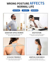 Corrector De Postura Ajustable Correas De Apoyo Para Espalda Respirables Alivio Del Dolor De Cuello Hombros Clavícula Lumbar Material Poliéster Spandex - details 7