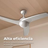EVVO Ventilador de techo con luz y mando V522, motor DC, silencioso, Ø132cm, 3 aspas, 3 velocidades, 26W, temporizador - details 2