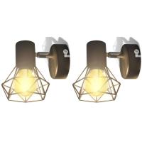 vidaXL Apliques bombilla filamento LED estilo industrial 2 uds negro - details 1