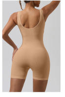 Traje De Yoga De Mujer En Nylon Sin Costuras Ni Encajes Estilo Europeo Y Americano Con Shorts Y Justa Para Fitness Y Gimnasio - details 9