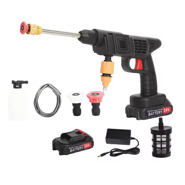 Lavadora de alta presión inalámbrica, pistola de agua portátil para lavado de autos + 1 batería de 24V - 1