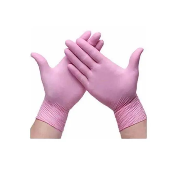 Guantes de Nitrilo Rosa sin polvo Nitriflex Rose 100 unds Santex. - 1
