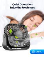 TOPK Mini Ventilador Portátil USB 4" – Ventilador de Mesa Silencioso con 3 Velocidades, Ajuste de 360°, Ideal para Camping, Escritorio y Hogar - details 4