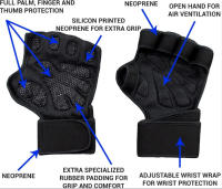 Guantes De Gimnasia Y Entrenamiento Para Hombres Y Mujeres Protección De Mano Y Muñeca Deporte Fitness Y Construcción Corporal - details 1