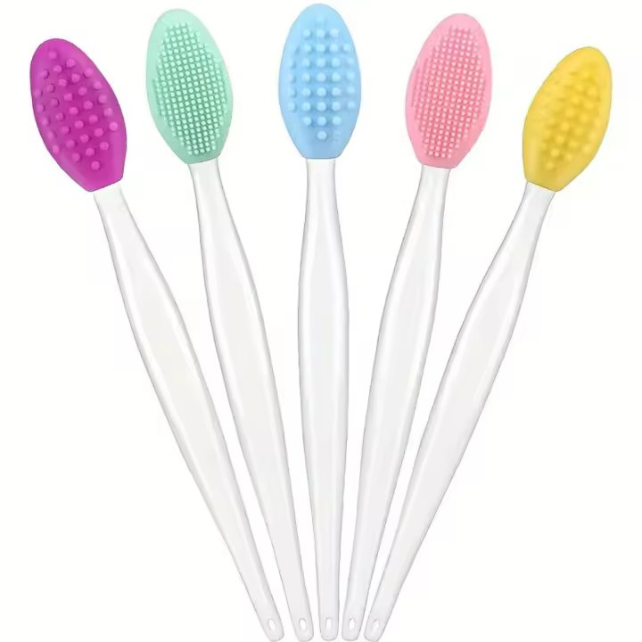5pc Cepillo De Piel Silicone Para Limpieza Facial Exfoliante Herramienta De Limpieza De Puntos Negros Doble Cara Para Unidades - 1