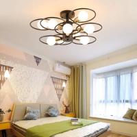 Modern LED Chandelier Cambio De Color Para Sala Comedor Dormitorio Lámpara De Techo Auto-Contenida Metálica Vintage 220V - details 8