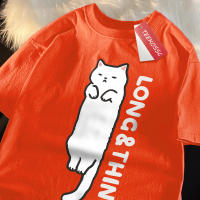 Camiseta De Estilo Japonés Para Hombre Con Gato Delgado Y Blanco Manga Corta Transpirable Verano Moda Algodón Suave Y Cómodo - details 14