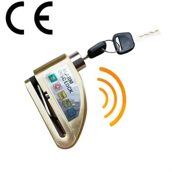 Antivol Moto,Alarme Moto Bloque Disque avec Alarme,Antivol Trotinette Electrique Moto Alarme pour Moto-Vélo-Scooter-Couleur Cuivre - 1