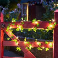Luces De Vine Artificial Con Hojas Verdes Y Flores Para Adornar Árbol De Navidad Y Decoración De Hogar Y Jardín Luz Fairy Piloto Incluido - details 4