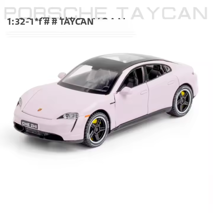 Modelo De Coche Deportivo Taycan 1:32 En Metal Y Aleación Con Sonido Y Luz Juguete De Colección Para Niños Regalo A547 - 1