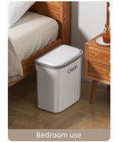 Basurero De Baño Plegable 12/16L Con Tapa Y Soporte En La Pared Recipiente De Residuos Impermeable Para Inodoro Estilo Rectangular - details 10