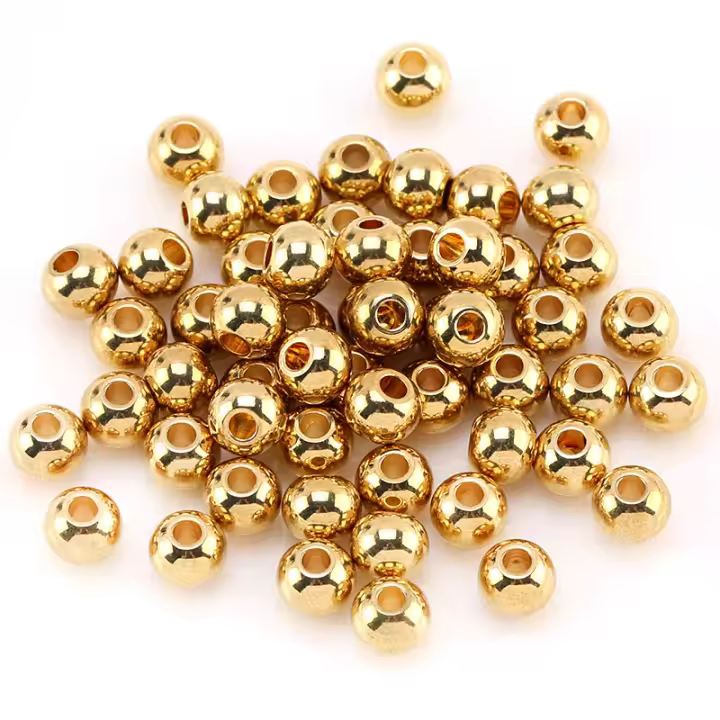 Bolas De Espaciador De Metal Dorado 304 Acero Inoxidable Liso Para Fabricación De Joyas Pulseras Y Collares DIY - 1