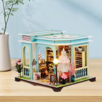 Kit De Casa Miniatura DIY Con Luz LED Y Muebles Modelo De Tienda De Costura En Miniatura Kit De Construcción De Madera - details 0