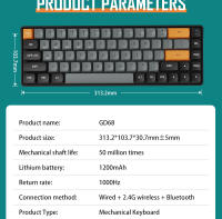Teclado Mecánico Inalámbrico Aigo GD68 Bluetooth Mini 68 Teclas Switch Rojo Para Gaming Con Cable USB Teclado Gamer Para PC Computadora Laptop Tablet - details 22