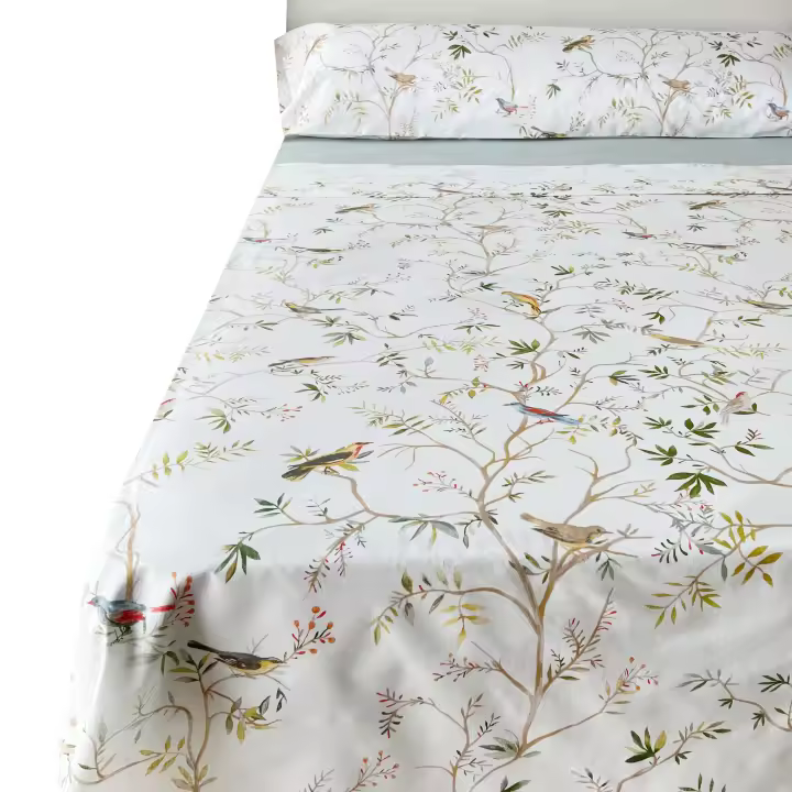 Juego de Sábanas Alo Home Estampado Pájaros y Ramas  Algodón 100% BCI Ecológico -Cama 90/135/150cm - 1