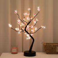 Lámpara De Mesa Árbol De Cerezo Con Luz Nocturna USB/Batería Botón De Toque Artificial Bonsái Lámpara LED Decorativa Para Escritorio - details 1