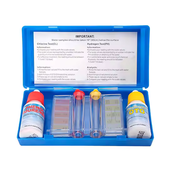 Kit de Prueba Tamar para Piscinas - Medición Precisa del Cloro y Ph - Incluye Reactivo Líquido - 1