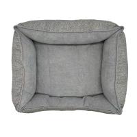 Cama para perros y gatos textura sofa con base rellena de Fibra Hueca y Espuma Acolchonada, Disponible en 3 tamaños, diseño Confort Minimalista en Gris - details 2