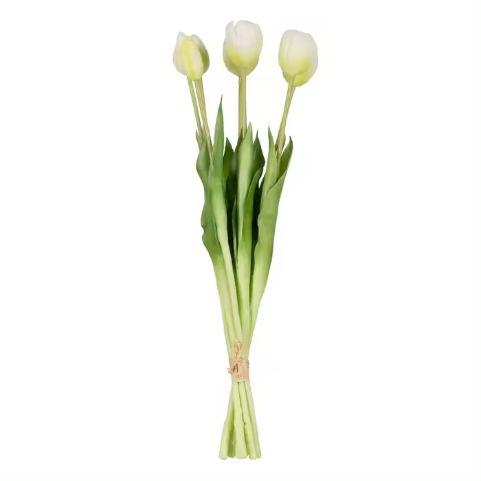 Ramo de flor tulipán de color blanco para decoración (44 cm) - 1
