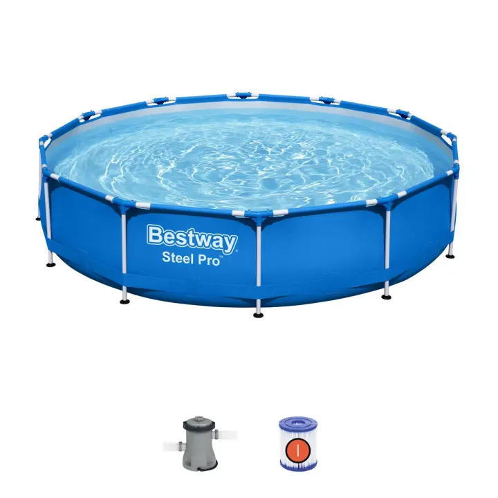 Piscina Desmontable Tubular Bestway Steel Pro 366x76 Cm Con Depuradora Cartucho 1.249 L/h - 1