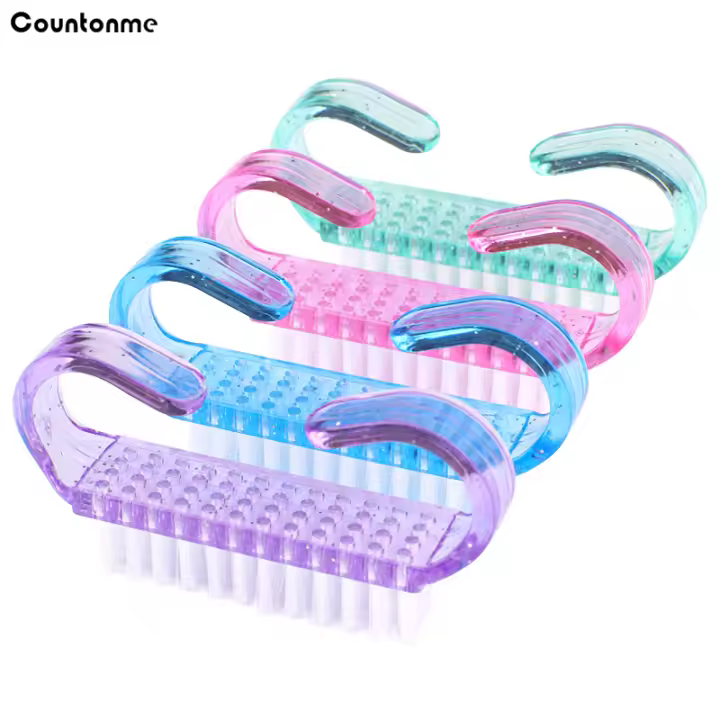 Kit De Limpieza De Uñas Con 10 Brochas Multicolor Para Manicura Y Pedicura Cepillo De Limpieza Para Manos Y Dedos Material Plástico Tamaño Pequeño - 1