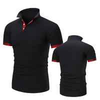 Camisa Polo Hombre Verano Nueva Cuello Vacío Manga Corta Transpirable Moda Negocios Marca Ropa Hombre Estilo Casual Contraste De Colores - details 6