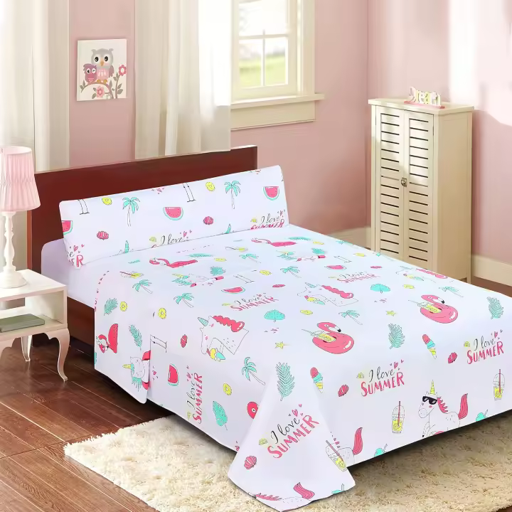 Shoppe house - Juego de Sábanas/Funda Nórdica Infantil para Cama 3 Piezas - 1 Sábanas Bajera Ajustable con Encimera y 1 Funda de Almohada Larga - 1