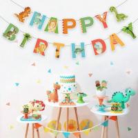 Guirnalda De Feliz Cumpleaños Con Dinosaurios Decoración De Fiesta Infantil Con Globos Roar Dino Y Animales Del Árbol De Safari Tamaño 1er Cumpleaños - details 23
